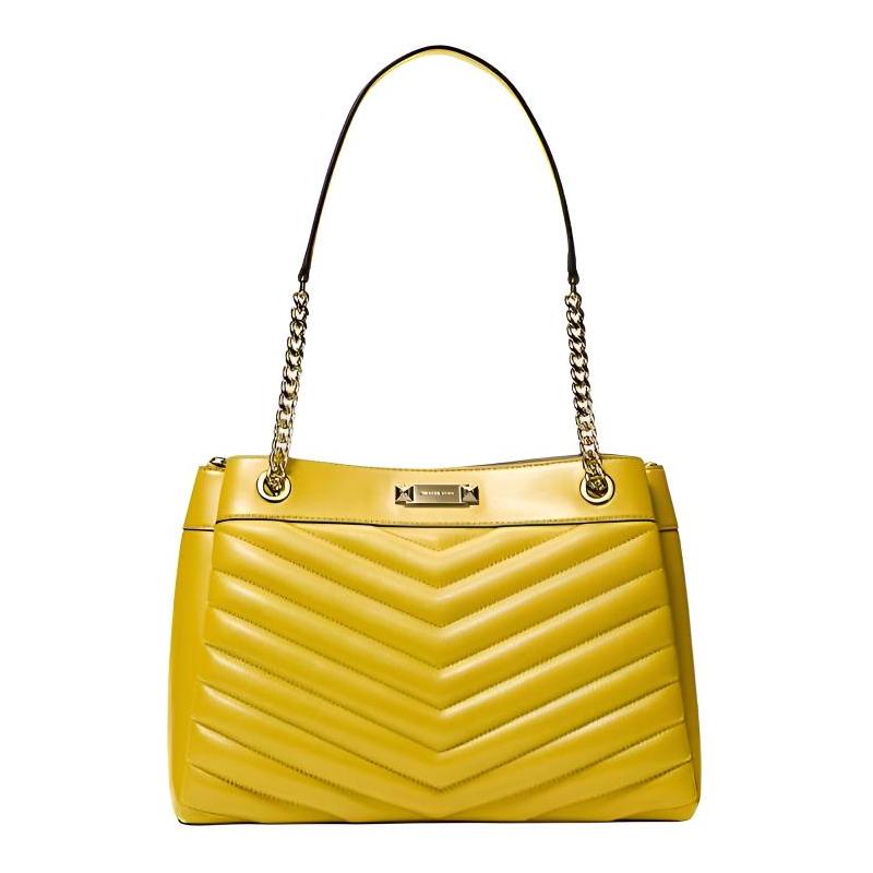 MICHAEL KORS Whitney Metal Brand Logo PU Handbag Medium Women s Yellow золотой