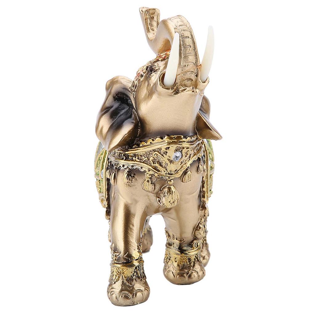 Lucky Feng Shui Green Elephant Statue Sculpture Wealth Figurine Gift Home Decoration