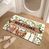 Non-Slip Water-Absorbing Cute Puppy Floor Mat for Bathroom Entrance