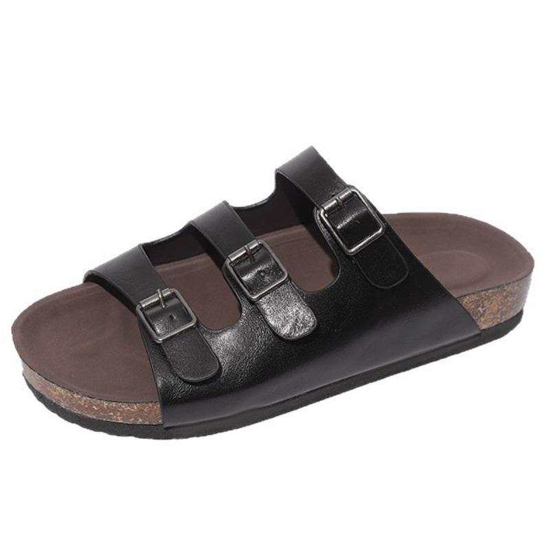 Retro belt buckle cool slippers women's outer wear summer new thick-bottomed versatile casual lazy one-word drag