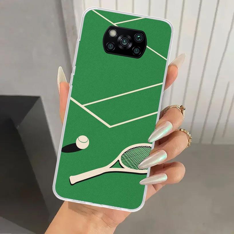 Tennis Sport Phone Case for Xiaomi Poco X5 X6 X7 Pro F7 Ultra M7 Redmi 15 15C 13 13C 12 12C 10 10A 10C 9 9A 9C 9T Shell Poco X7