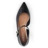 HIMIKO Himiko Pointed-toe Flat Pumps with Straps, Side-open Mary Jane Style, 651301, Black, Size 240.