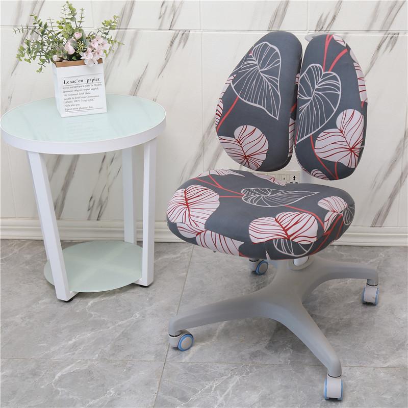 Elastic Double Back Children Study Chair Cover Elastic Student Writing Rotating Lift Chair Protector Cover Seat Backrest Case