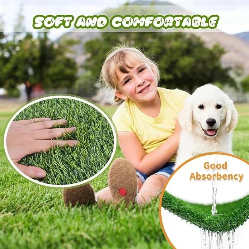 Grass Mat Dog Pee Pad Ultimate Washable Dog Grass Mat Reusable Odor-Control for Pet Training Easy-Clean Pee Pad Non-Slip Backing