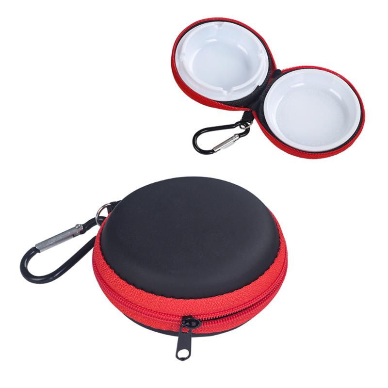 Lightweight Eva Portable Ashtray With Keychain Anti-Smog Ashtray With Outer Bag Cover Car Travel Ashtray