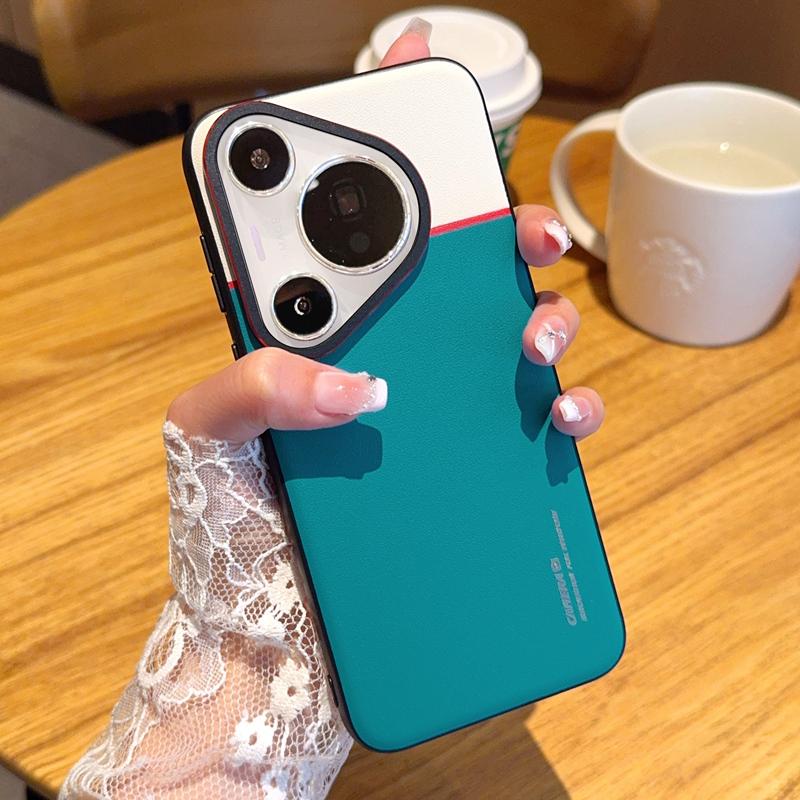 Case For Huawei Pura 80 70 Pro Plus Ultra Contrast Color Matte Leather Raised Lens Protection Soft Phone Grip Back Case Cover