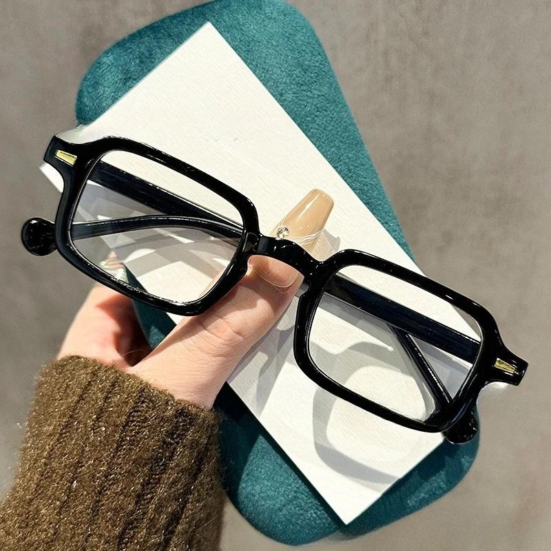 

Європейські та американські квадратні окуляри для читання з маленькою оправою, що блокують синє світло, модні та трендові окуляри для пресбіопії з рисовими дужками 3.5 чорний