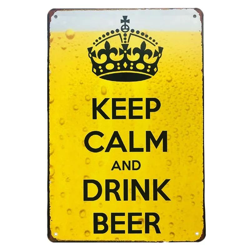 Vintage Beer Metal Tin Signs Wine Alcohol Drinker for Bar Pub Club Man Cave Kitchen Wall Decor Plaque 8x12 Inch