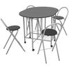 Vidaxl Folding Dining Set - 5 Elements MDF, Black