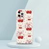 Cute Cherry Bow Luxury Phone Case For iPhone 18 16 15 14 13 12 11 Pro Max XS X XR SE 7 8 Plus Soft Silicone Clear Cover