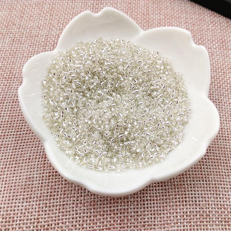 Silver-Plated Gold 2mm Glass Seed Bead Bracelet Necklace DIY Accessories