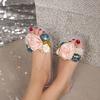 Women's Summer Transparent Jelly Flower Flat Beach Sandals