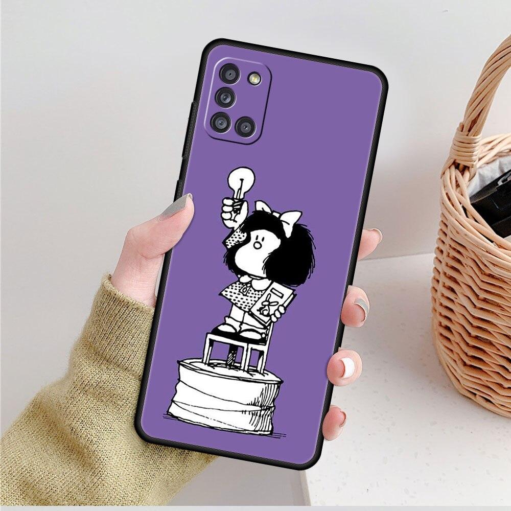 Phone Coque Mafalda Girl For Samsung Galaxy A51 A71 A31 A41 A72 A52 A12 A21s A02s A32 4G A33 A22 A53 A52s 5G A13 A23 Cover