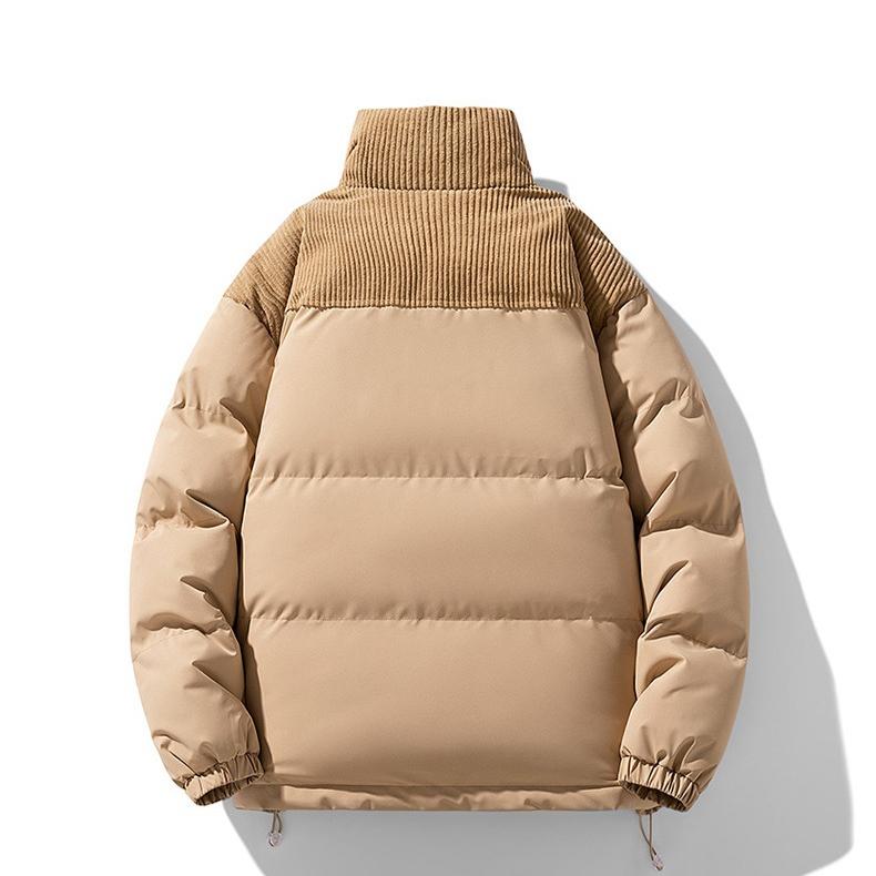 Corduroy Down Jacket Men's Color-blocking Collared Cotton-padded Jacket Trendy Cotton-padded Jacket