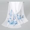 Spring Printed Chiffon Scarf Floral Printed Beach Shawl Lightweight Neck Scarf Summer Neck Sun Protection Scarf Shawl 150*50cm