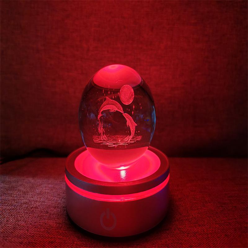 Veilleuse boule de cristal lumineuse planète galaxie astronaute 3D RVB lune lampe de table lampe d'ambiance décorations de table cadeaux pour enfants