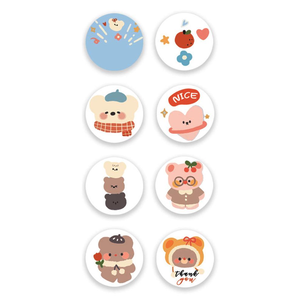100-500pcs Cute Bear Thank You Sticker Children Sealing Labels Sticker for Gift Envelope Kid Gift Packaging Decorative Stickers