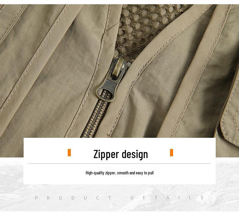 Men's Casual Multi-Pocket Mesh Vest for Fishing & Photography - Sleeveless Outdoor Spring/Autumn