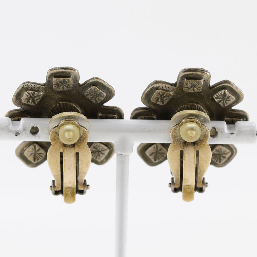 Chanel COCO Mark Earring Silver Metallic 20.3g Women Used