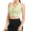 Women's Front Zipper Shockproof Sports Bra: Cross-Border Stylish Yoga Vest for Running & Fitness