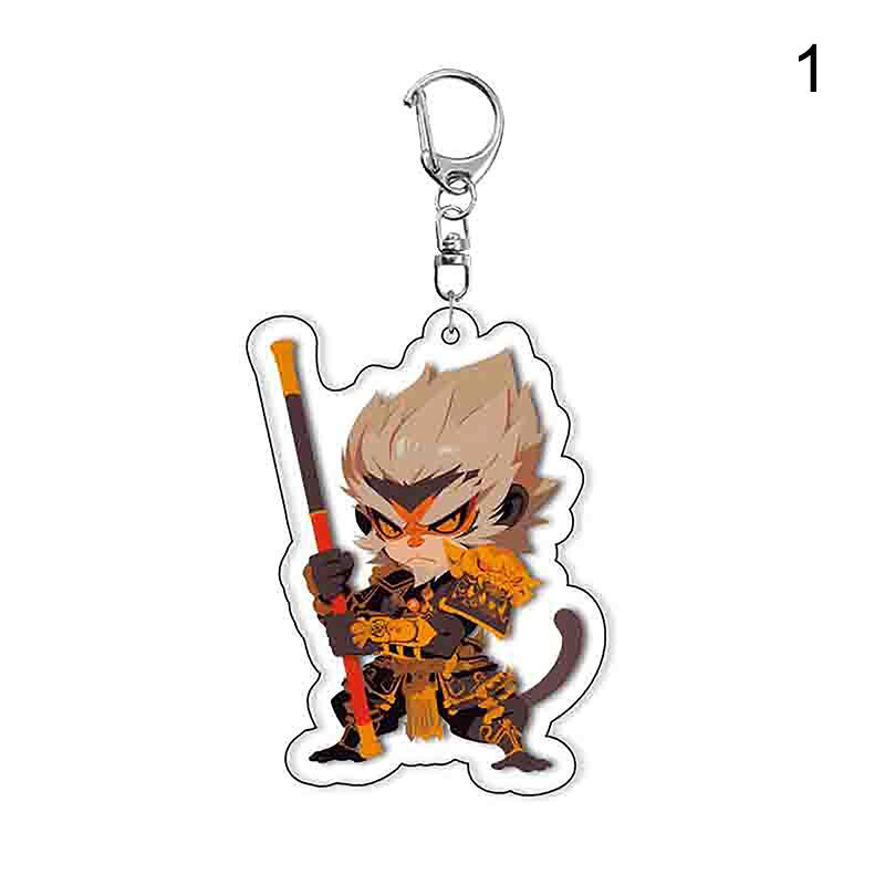 Chinese Action Game Black Myth Wukong Keychain Key Chain Ring For Bag Monkey King Sun Keyring Jewelry Gamer Fans Gaming Gift