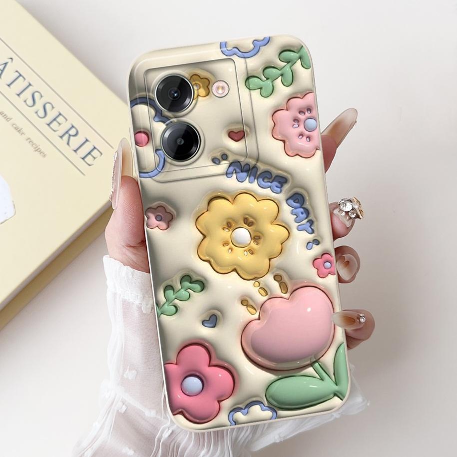 For Xiaomi Poco M7 Pro 5G Case Popular Flower Rabbit Duck Soft Liquid Silicone Cover For Xiaomi Poco M7Pro Capa 2409FPCC4G Coque