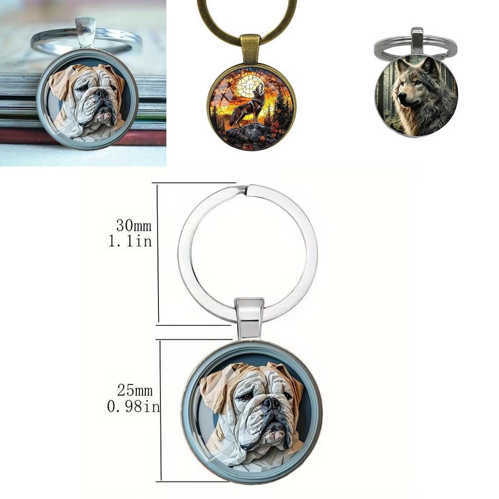 Classic Dog Keychain Alloy Retro Style Gift For Friends And Family