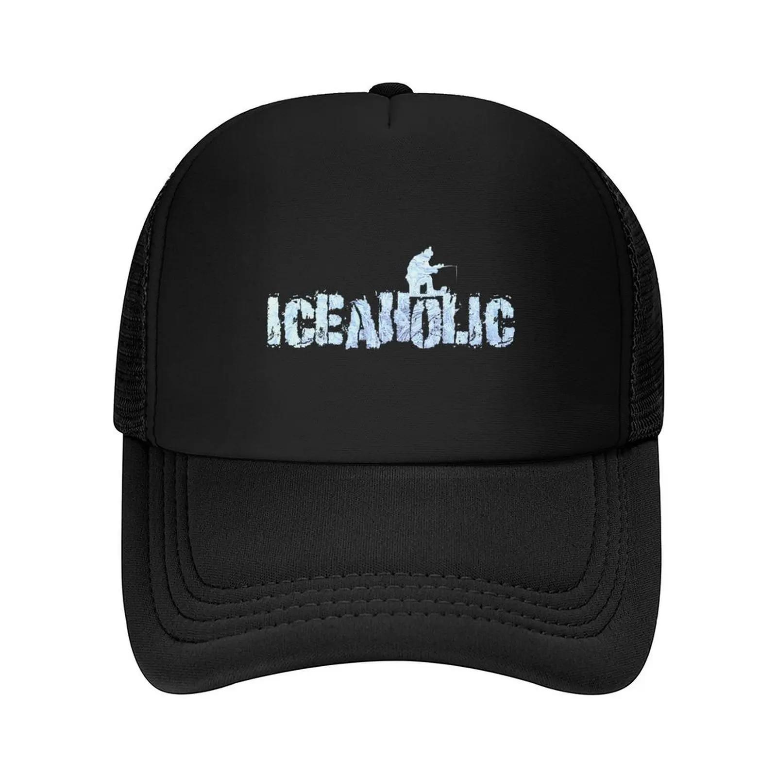

Iceaholic Ice Fishing Baseball Cap Hip Hop Funny hats luxury caps Dropshipping Trucker Hats For Men Womens