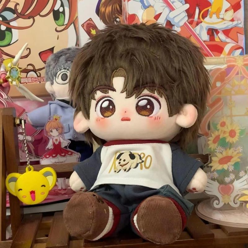 Kawaii Wolf Ears Boy Cotton Doll Plush Toy 20cm Collectible Figurine With Changeable Outfits Lamb Suit Gift For Kid Xmas Present