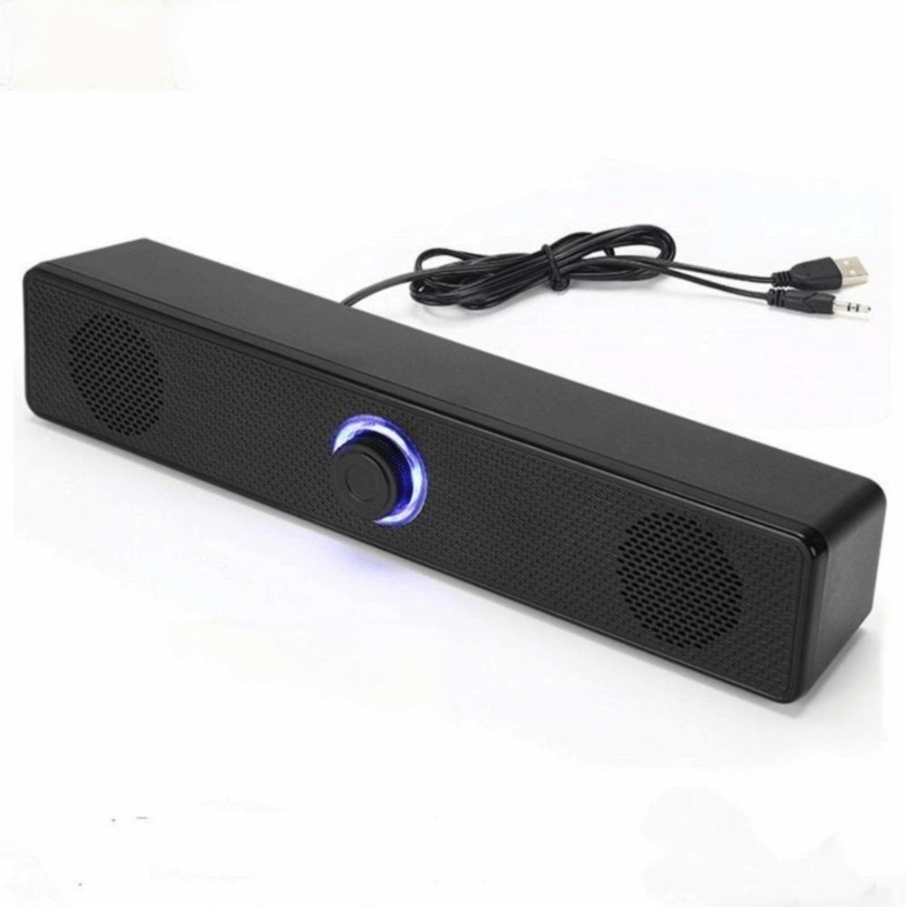 Stereo PC Soundbar Wired USB Powered Soundbar Surround Audio Bluetooth Speaker Conference Room