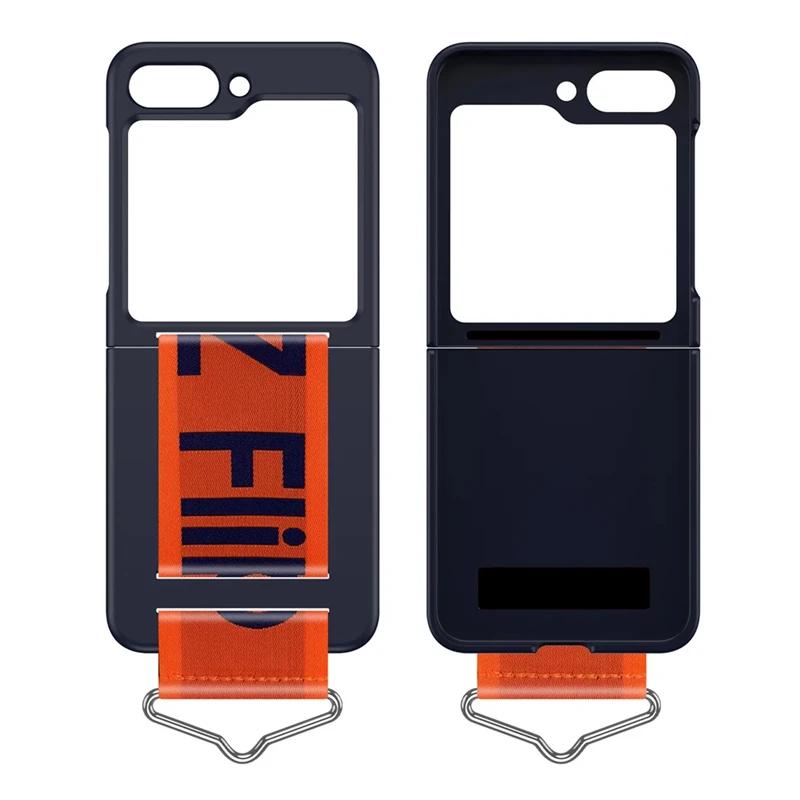 Luxury Wrist Strap Ring Holder Case for Samsung Z Flip 6 5 3 4 5G Slim Matte Shockproof Hand Chain Band Cover For Galaxy ZFlip 5