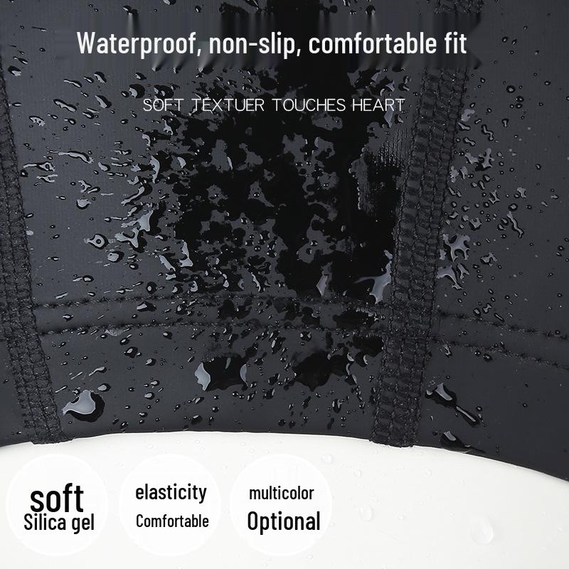 Large Swim Cap for Men & Women with Ear Protection, Non-Constrictive, Long Hair PU Material, Adult Training Cap, Customizable Logo