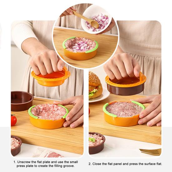 Yousheng Round Burger Press Patty Maker with Non-Stick Plunger Reusable Even Thickness Burger Shaping Press for Beef Chicken Veggie Patties Essential