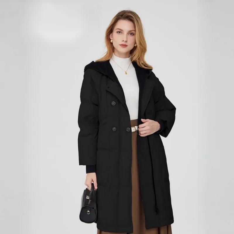 Chic Women Clothes Winter Long Parkas Hooded Cotton-padded Jacket Warm Loose Windproof Coat Quilted Jacket Long Sleeve Outerwear