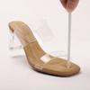 Lambskin Transparent High-Heeled Sandals: Crystal Chunky Heel Outdoor Slippers for Women (Summer 2025)