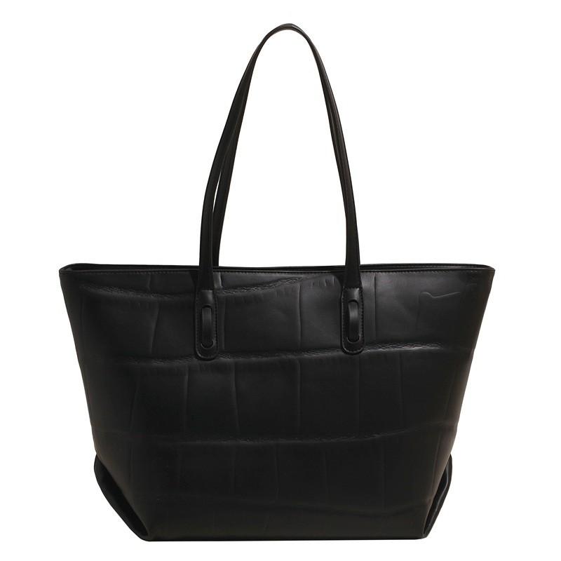 Модная женская сумка большого объема из ПУ с карманами на молнии для повседневного использования чёрный