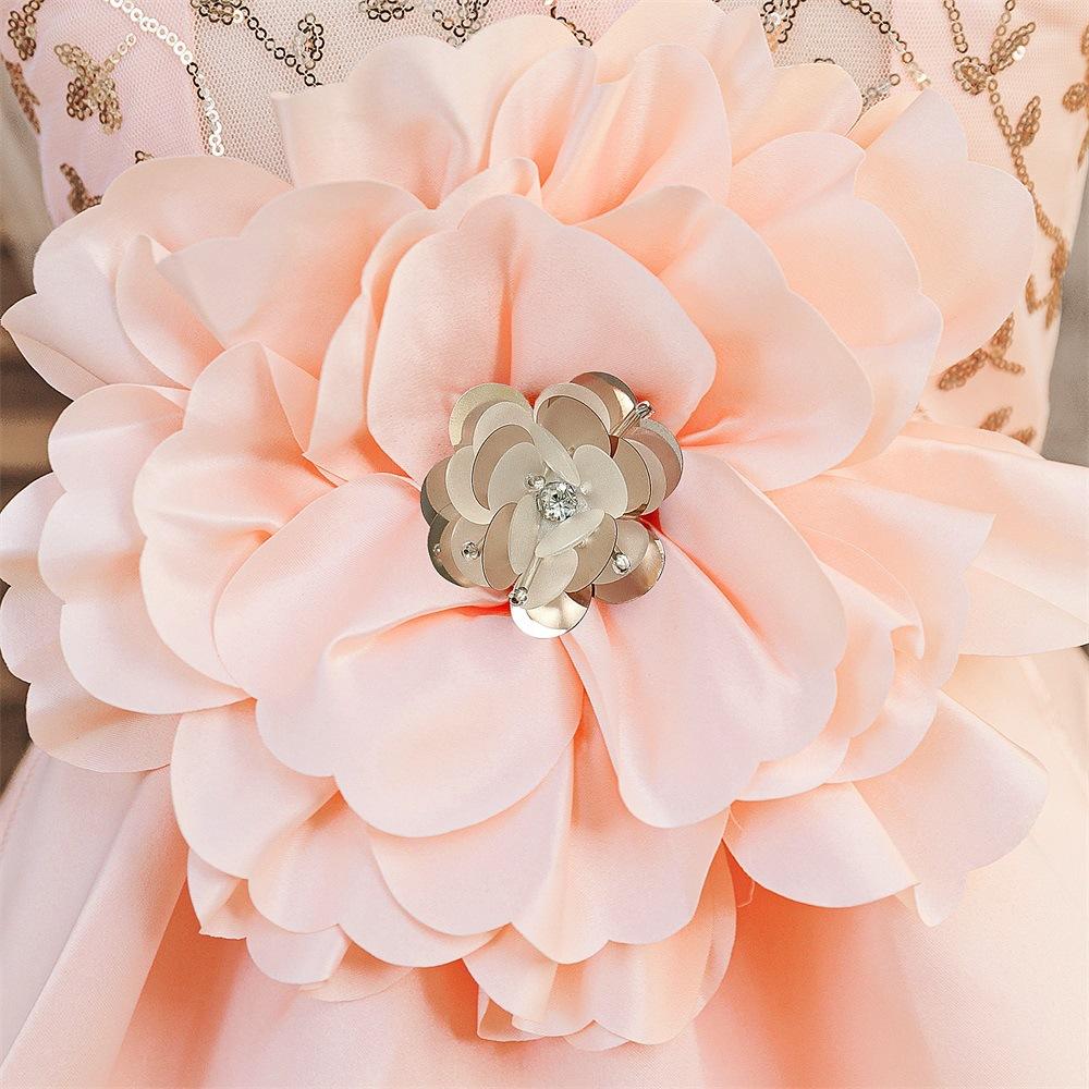 Wedding Flower Girls Dress Toddler Baptism 1st Birthday Dress Baby Girl Clothes Princess Wedding Lace Party Kids Costume T6085