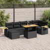VidaXL Garden Lounge Set with Cushions 8 Pcs Black Braided Resin Acacia 3327625