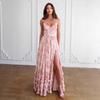 New Seaside Vacation Deep V Suspender Printing Temperament Super Good-looking Temperament Waist Long Dress Dress