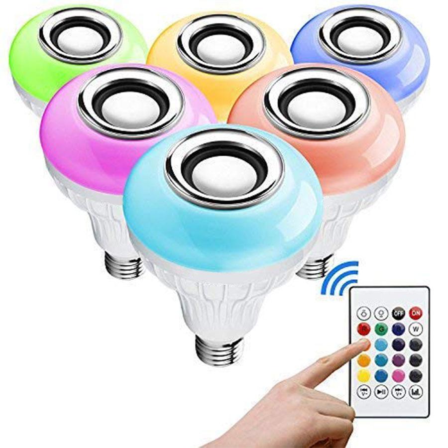 Bluetooth Music Remote Control Bulb with Speaker RGB Color Changing Light Bulb Lamp for Bedroom Party Christmas Halloween Decor
