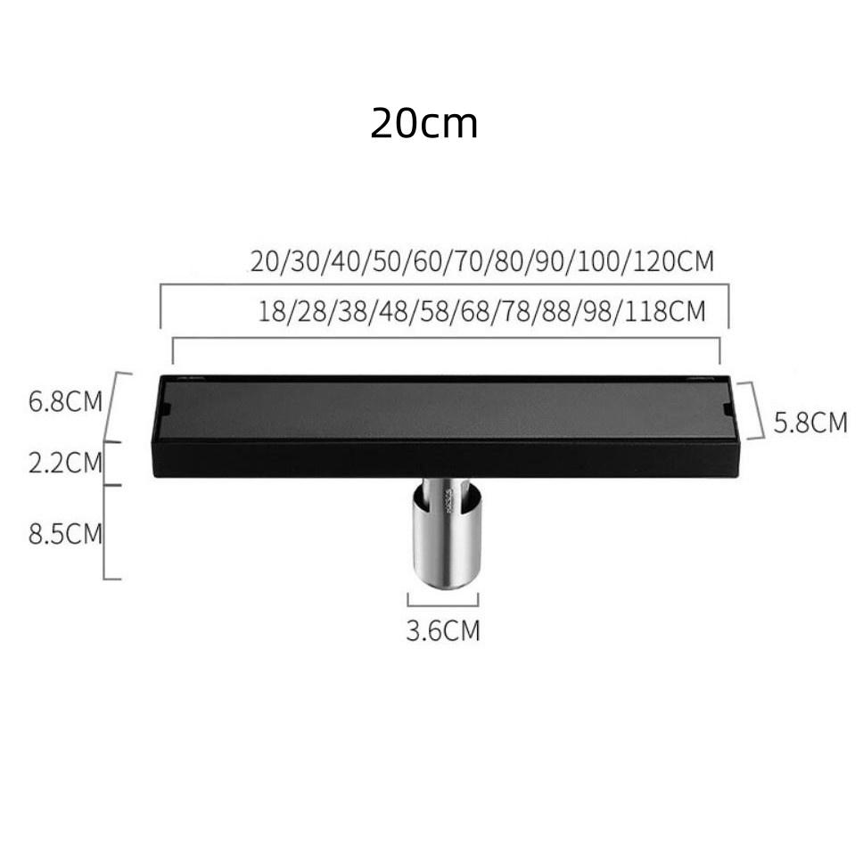 SUS 304 Shower Floor Drain with Tile Insert Grate Bathroom Drainage Device Stainless Steel Rectangle Shower Drain Linear