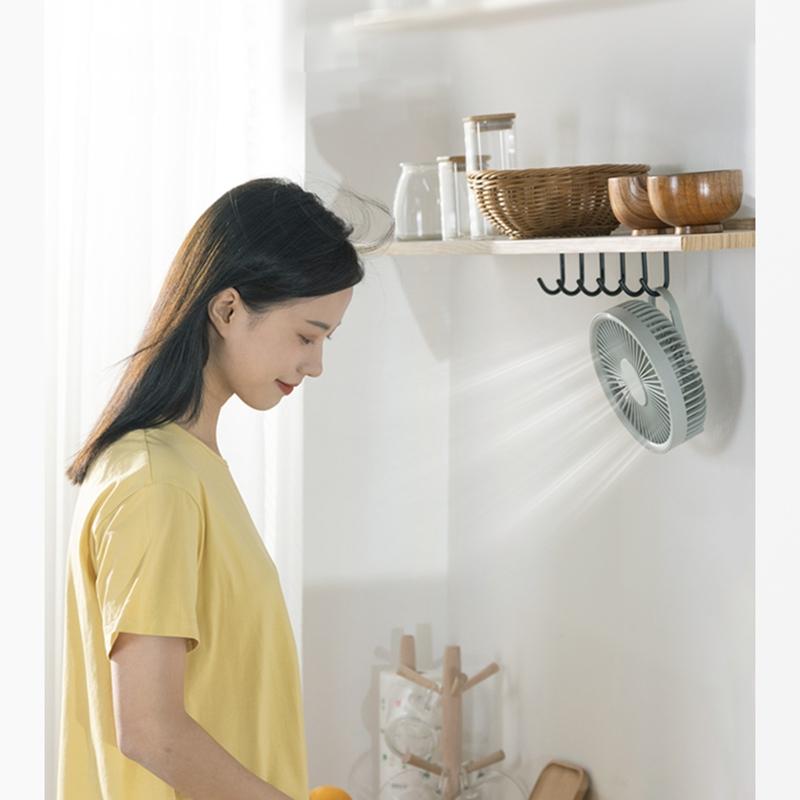 Portable 3-Speed Charging Hanging Fan Night Light Desk Fan Camping Fan with LED Lamp Adjustable 7inch for Outdoor Travel