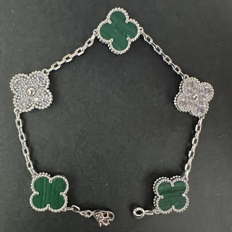 Exquisite Four-leaf Clover Bracelet for Women Five-flower Bracelet Double-sided Natural White Mother-of-pearl and Carnelian Bracelet