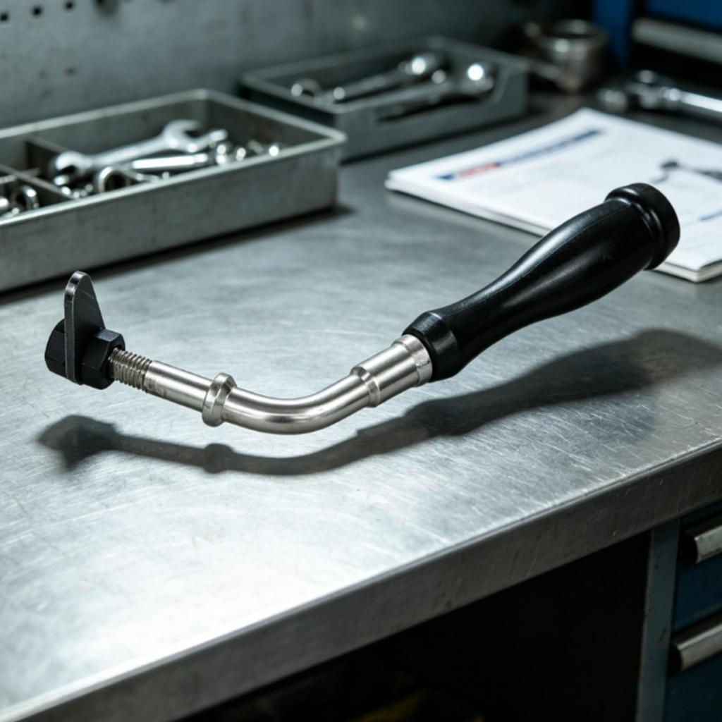 Fireplace Handle with Insulated Grip Threaded Metal