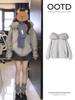 Women's Grey Fur Collar Fleece-Lined Hoodie, Korean Style, Small Size, 2025 Autumn/Winter Collection.