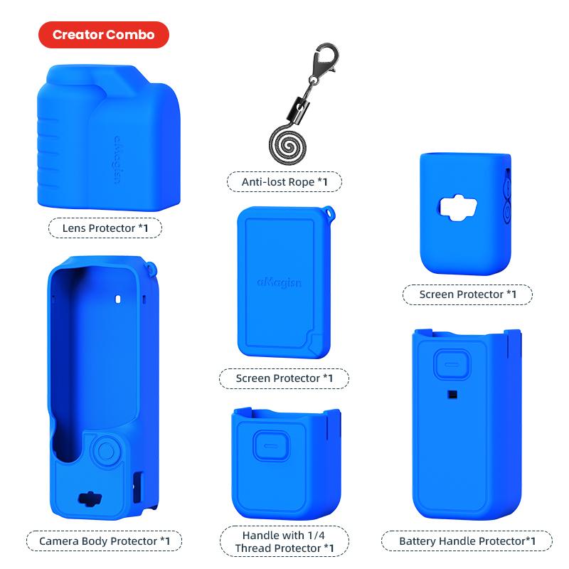 Silicone Protective Case for DJI Osmo Pocket 3 All-round Protection Anti-lost Rope Case for Pocket 3 Accessories