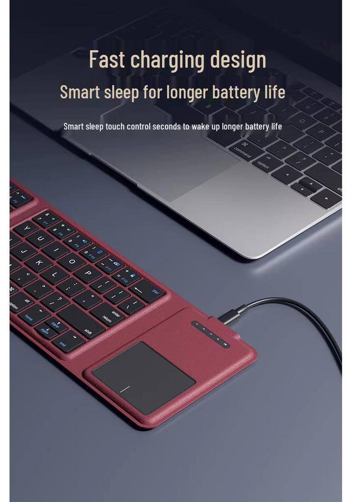 Portable Foldable Bluetooth Keyboard & Touchpad Set for Laptops, iPads, Tablets, Phones with Wireless Mouse