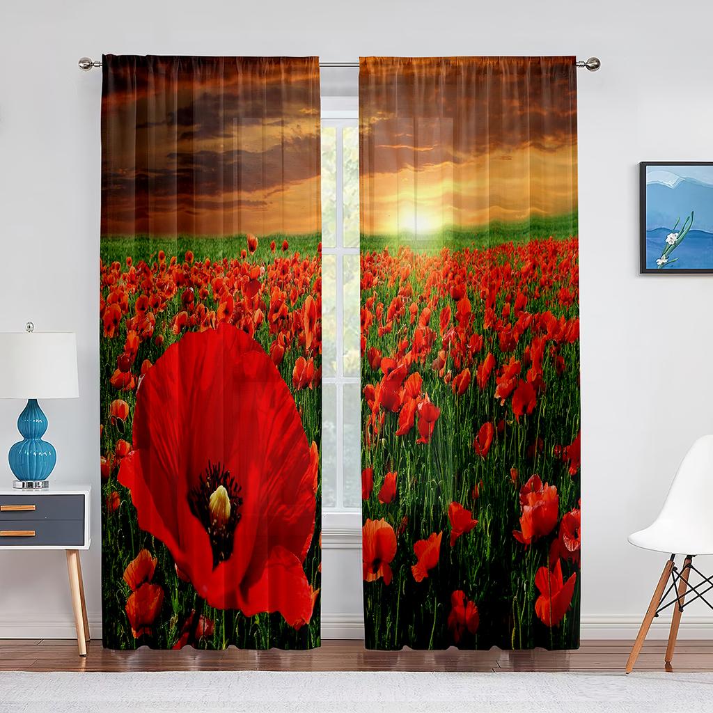 Weiße Blumen Kamille Chrysantheme Tüll Vorhänge für Schlafzimmer Wohnzimmer Küche Dekor Chiffon Sheer Voile Vorhang Fenster