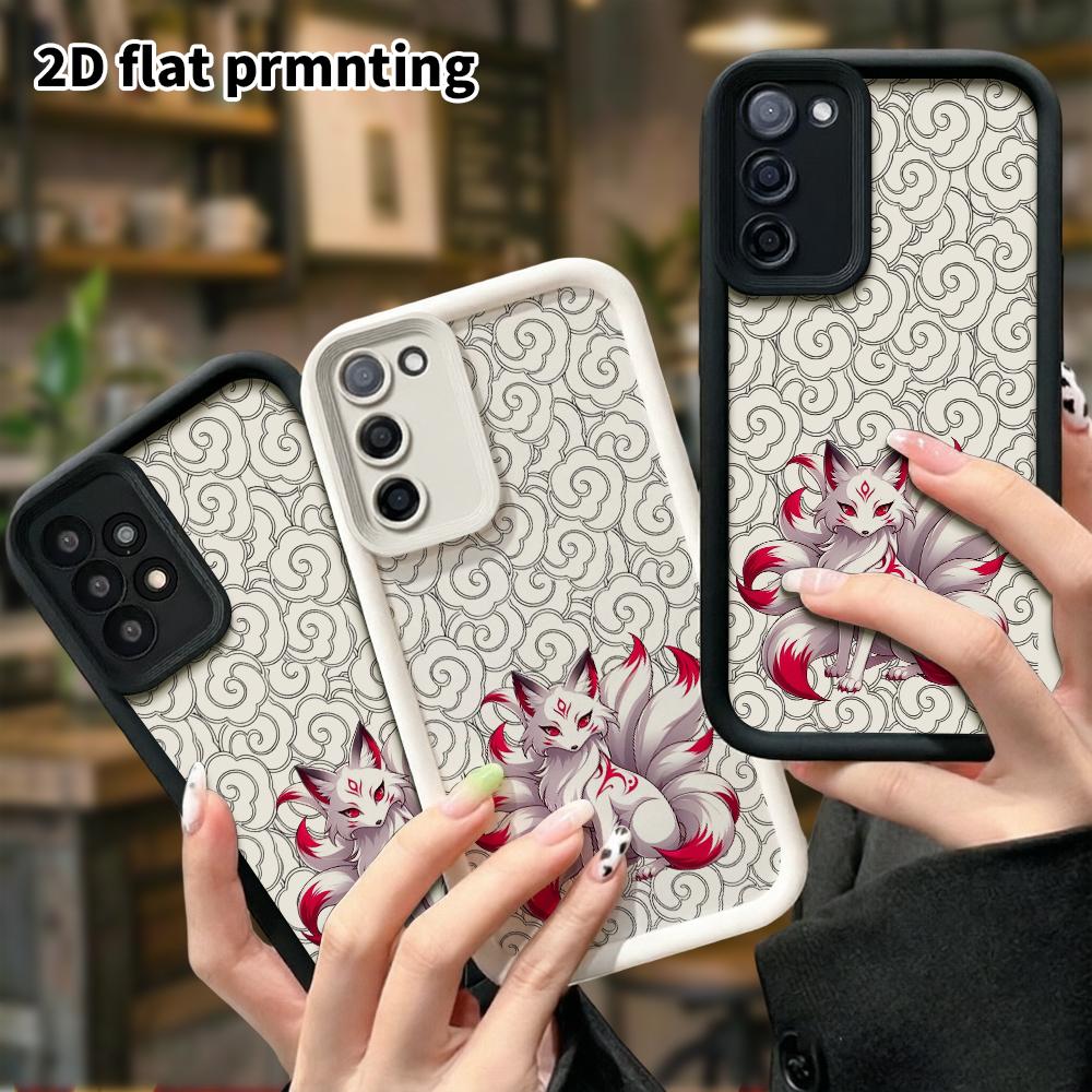 Phone Case: 2D Flat Samsung Galaxy A34 A35 M05 M06 S20 S22 S21 FE Plus 5G Protective Case, Multiple Nine-Tails Spreading, Christmas and Halloween Gift