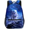 Harajuku Kpop Youthful School Bags Unisex Space Astronaut Travel Bags 3D Print Oxford Waterproof Notebook Shoulder Backpacks
